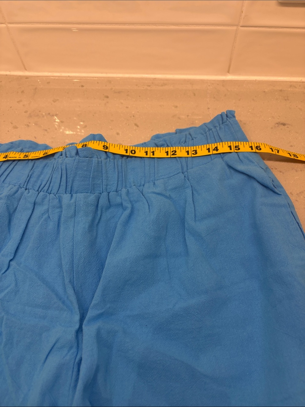 NWT summer matching set. Blue elastic waist shorts and crop top. - Picture 2 of 10